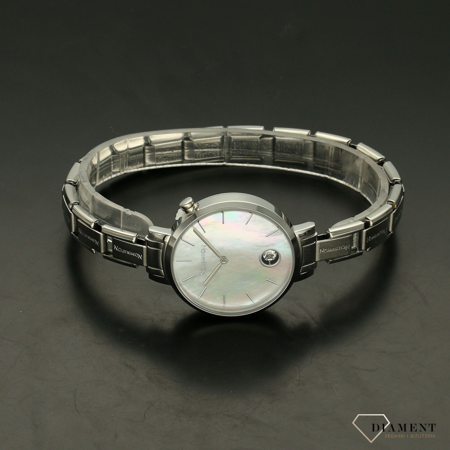 Zegarek damski Nomination Composable srebrny perłowa tarcza 076033008. Zegarek damski marki Nomination.jpg